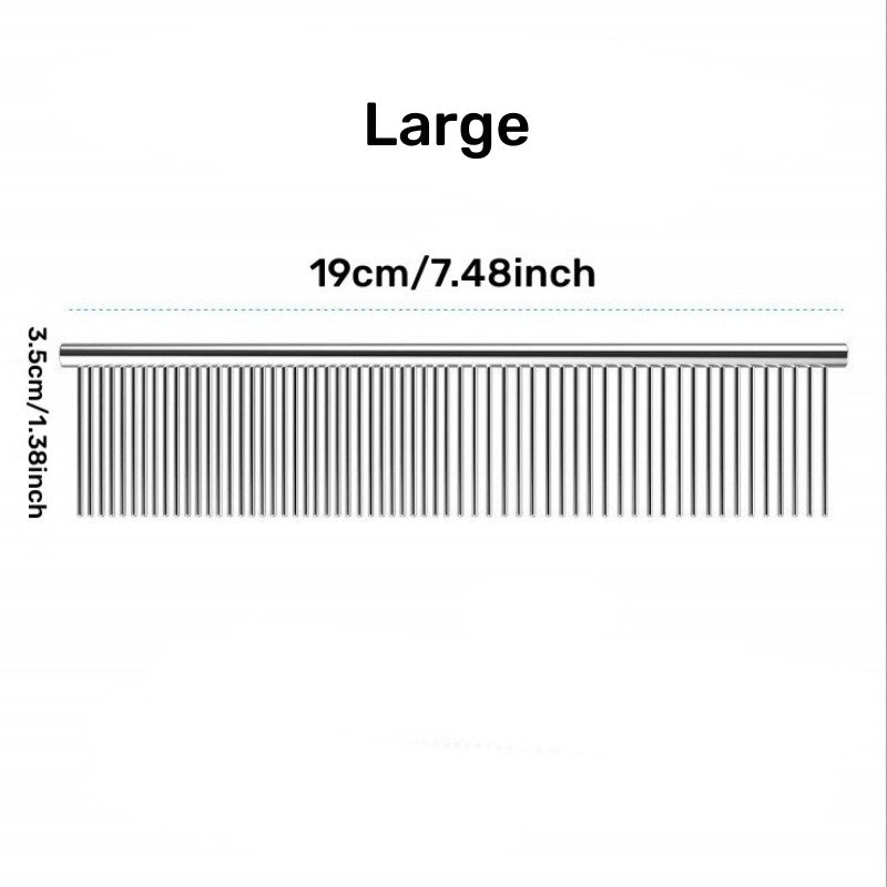 Wysokiej jakości grzebień ze stali nierdzewnej do rozczesywania sierści kotów i psów długowłosych