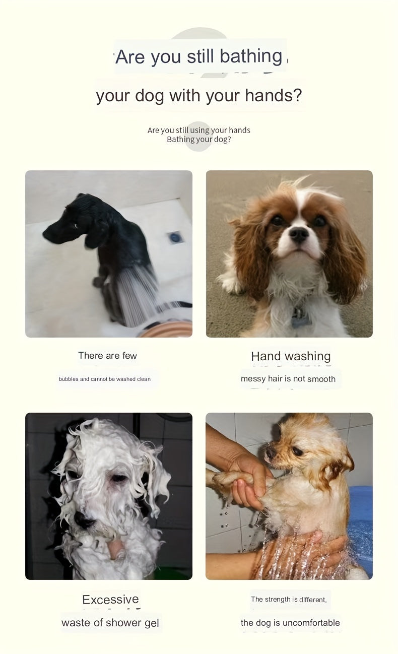 Szczotka z pojemnikiem na szampon dla zwierząt