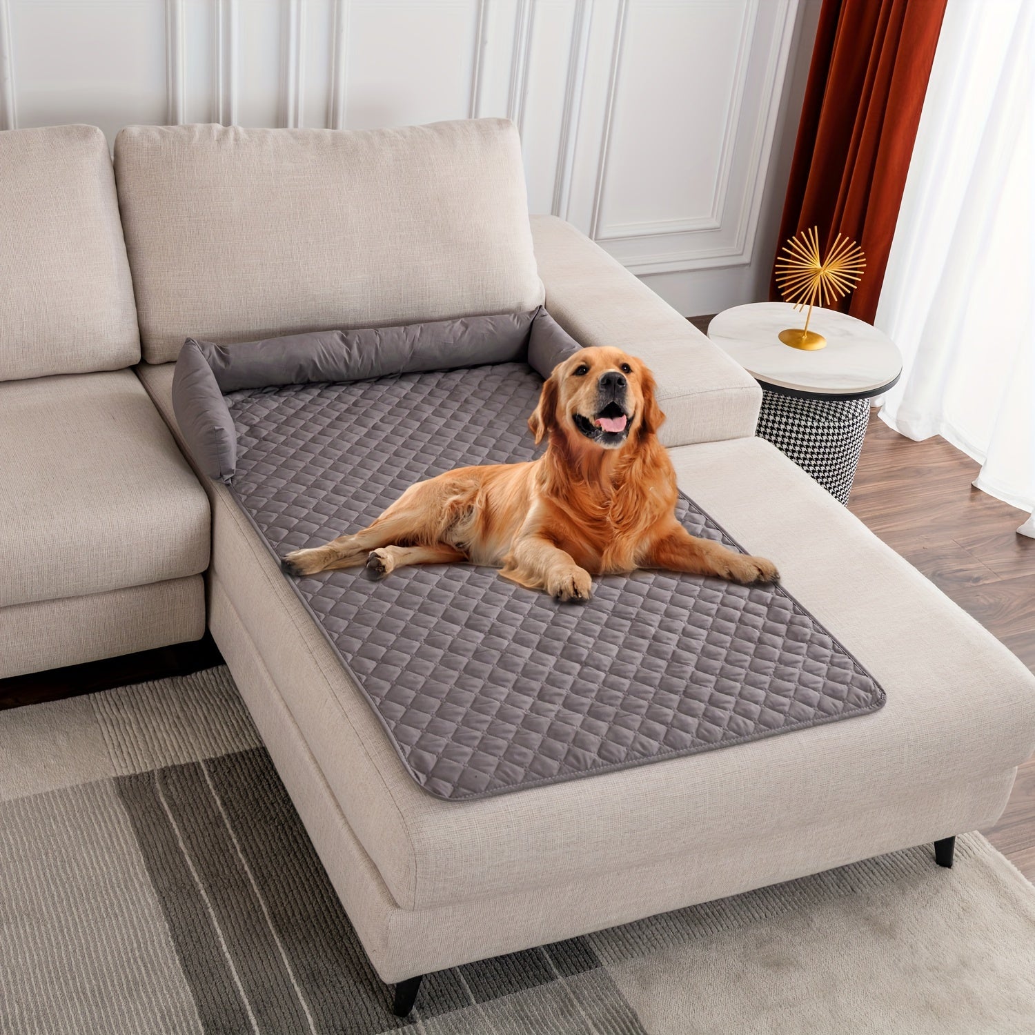 Szara, wodoodporna i antypoślizgowa mata dla zwierząt