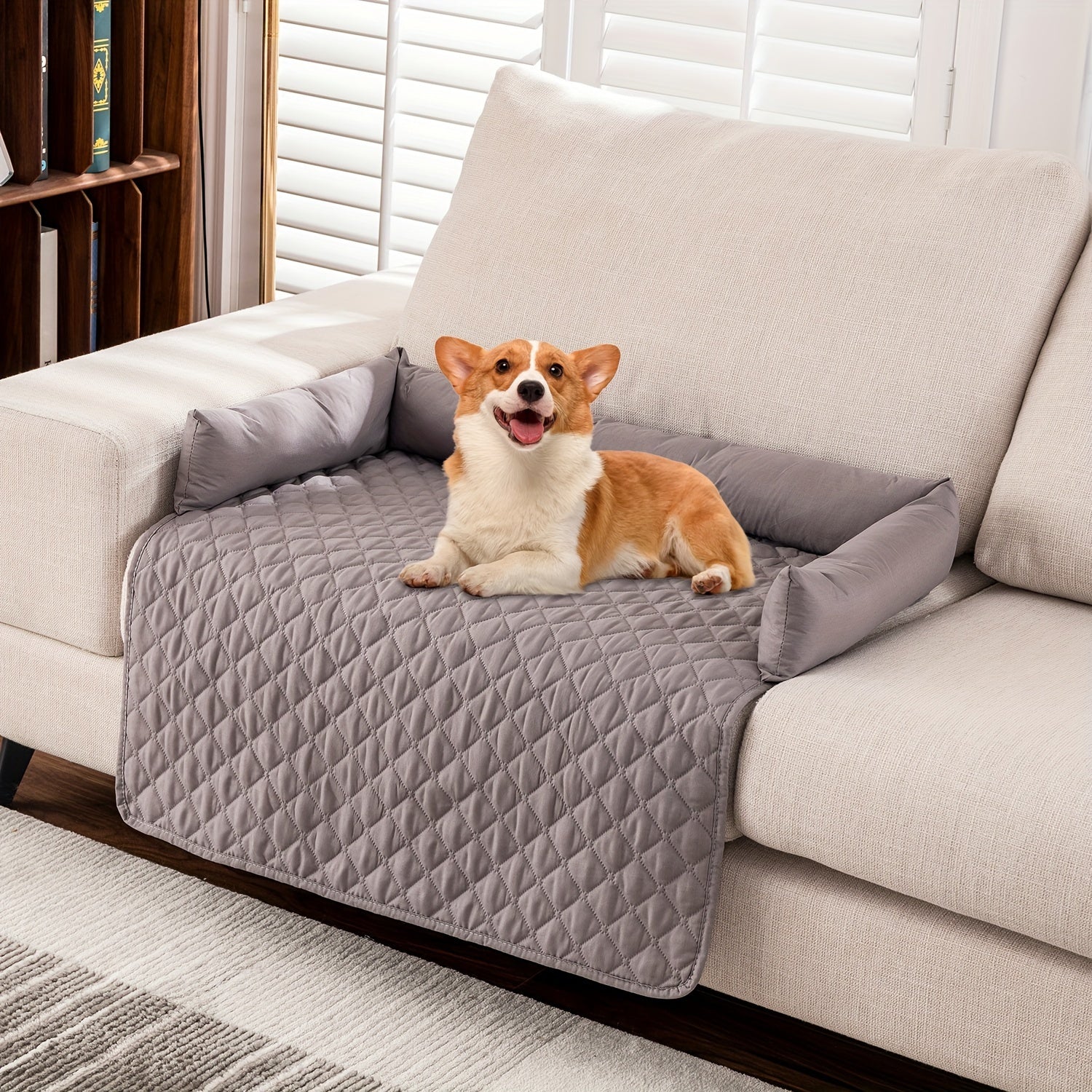 Szara, wodoodporna i antypoślizgowa mata dla zwierząt