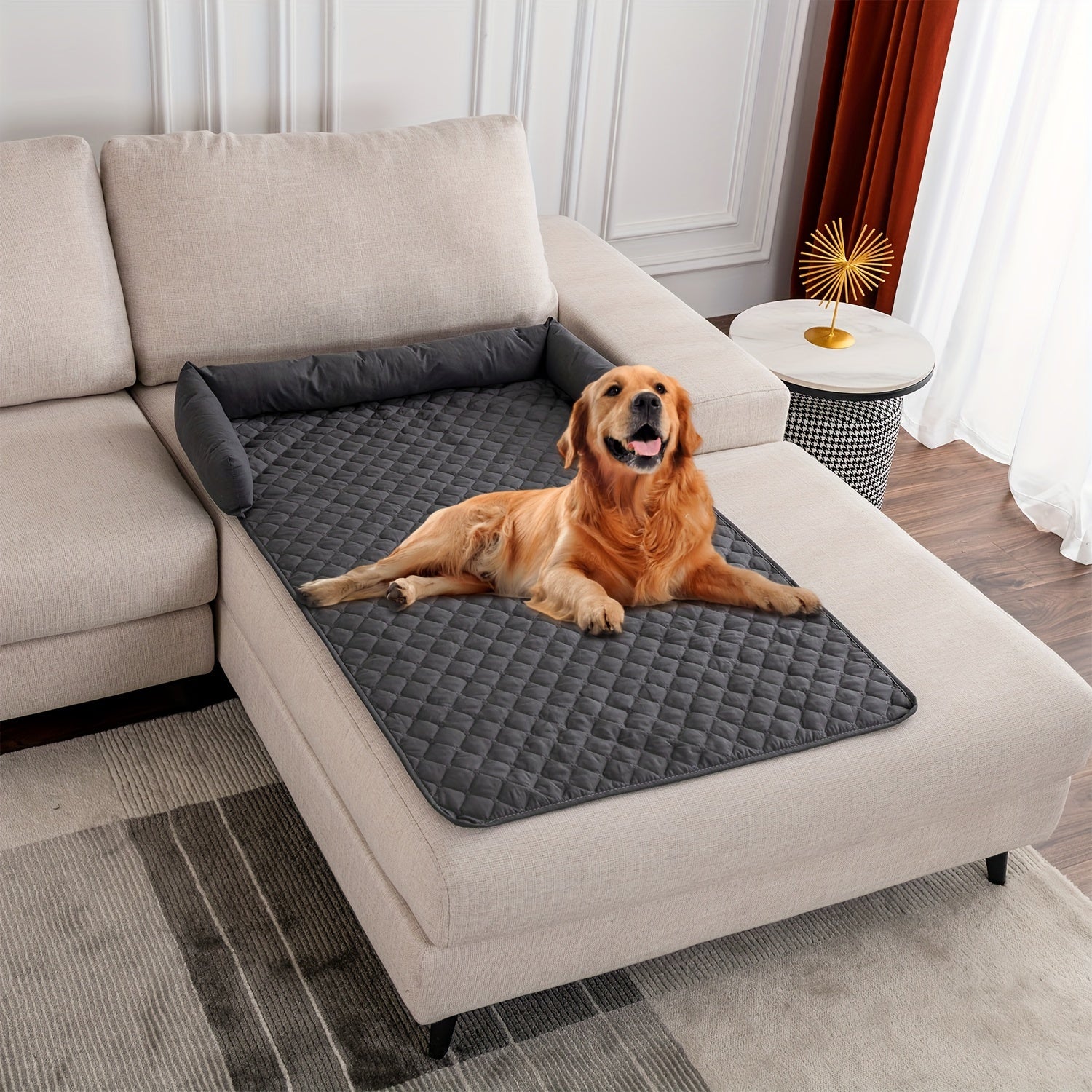 Szara, wodoodporna i antypoślizgowa mata dla zwierząt