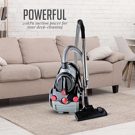 Odkurzacz Bagl Canister z mocnym ssaniem na wielu powierzchniach, teleskopową rurą i automatycznym zwijaniem przewodu, lekki