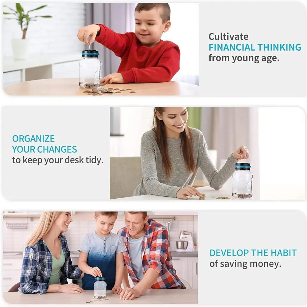 Elektroniczna skarbonka z licznikiem monet - cyfrowy wyświetlacz LCD