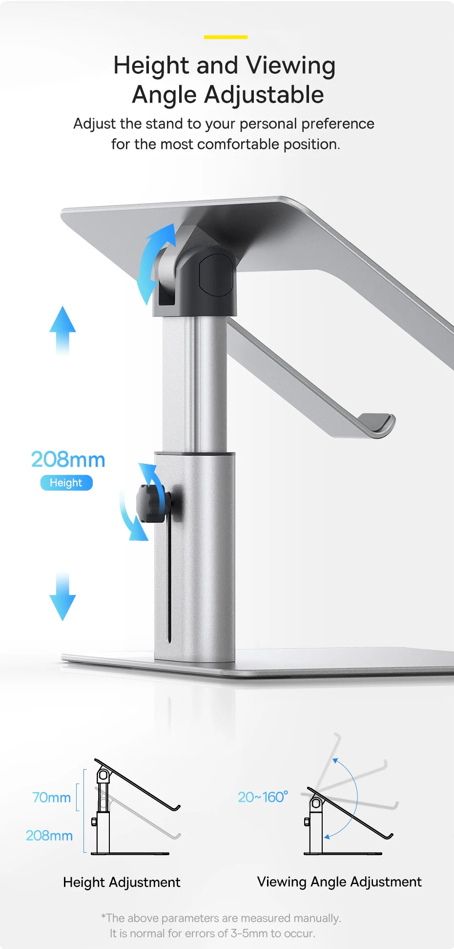 Podstawka Baseus do laptopa Macbook Air Pro, składana, aluminiowa, pionowa, skalowalna, regulowana