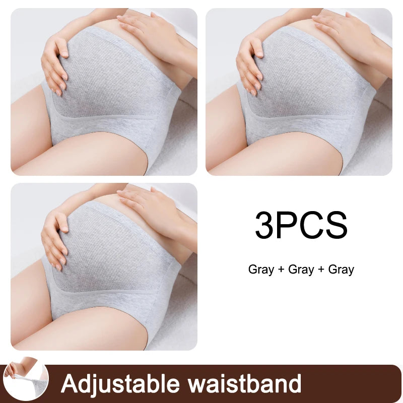 3 sztuki/zestaw bielizny damskiej z wysokim stanem i regulowanym paskiem, majtki ciążowe