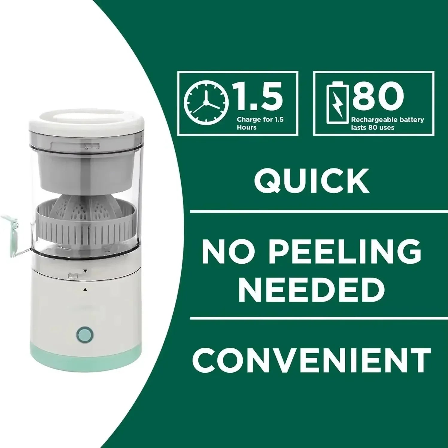 Wyciskarka do soków elektryczna, bezprzewodowa, ładowana przez USB