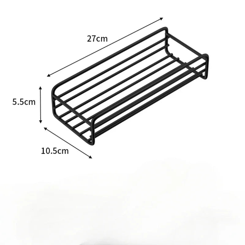 Półka łazienkowa bez wiercenia, montowana na ścianie, narożna, półka do przechowywania, materiał ze stali węglowej, koszyk na odpływ prysznica, organizer łazienkowy