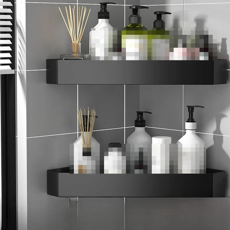 Półka łazienkowa bez wiercenia, montowana na ścianie, narożna, półka do przechowywania, materiał ze stali węglowej, koszyk na odpływ prysznica, organizer łazienkowy