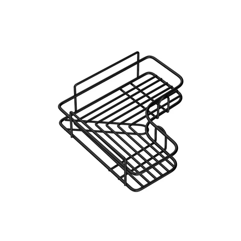 Półka łazienkowa bez wiercenia, montowana na ścianie, narożna, półka do przechowywania, materiał ze stali węglowej, koszyk na odpływ prysznica, organizer łazienkowy