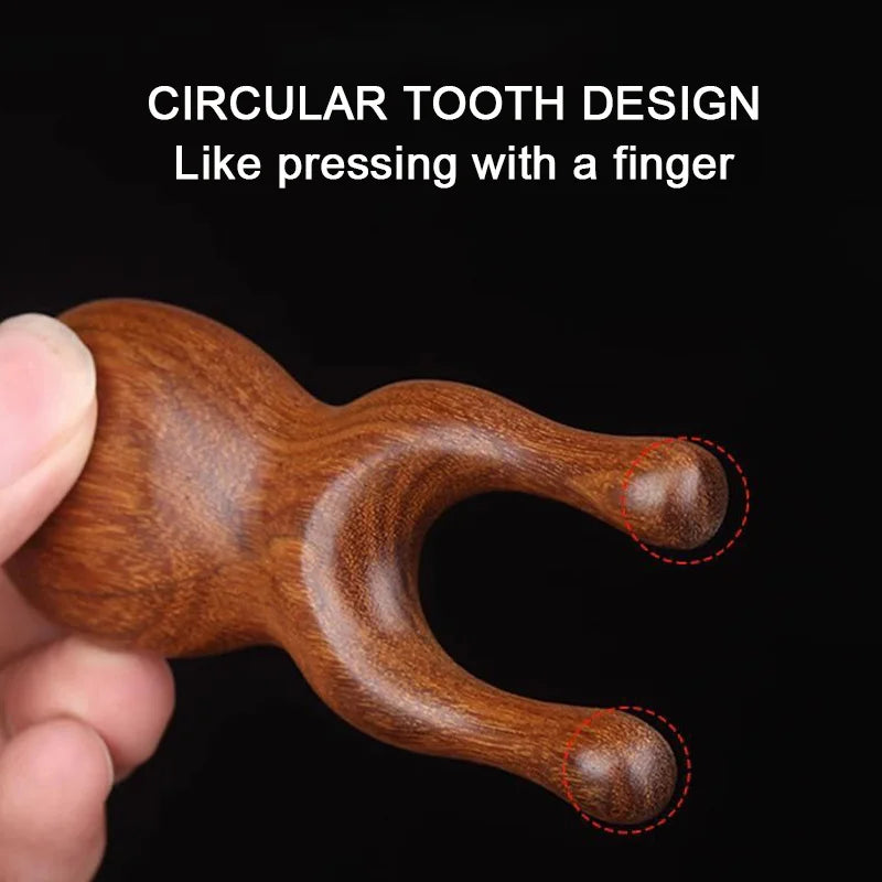 Masażer do oczu i twarzy z drewna sandałowego do masażu mostka nosowego, do skrobania nosa, oczyszczania meridianów i rozciągania