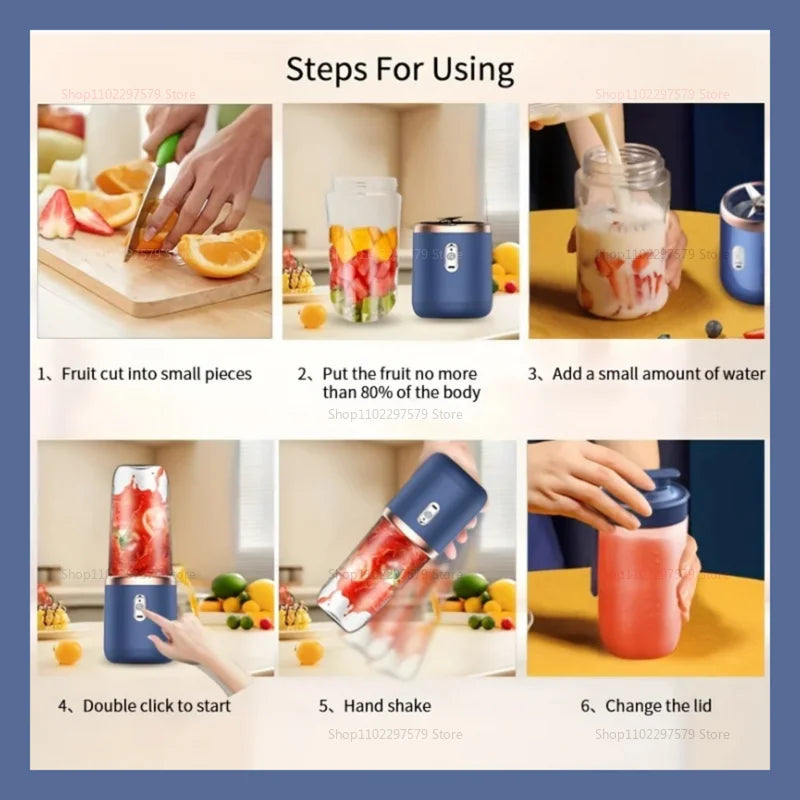 Przenośna elektryczny blender, wielofunkcyjny zportem USB, mikser do owoców, blender do koktajli mlecznych