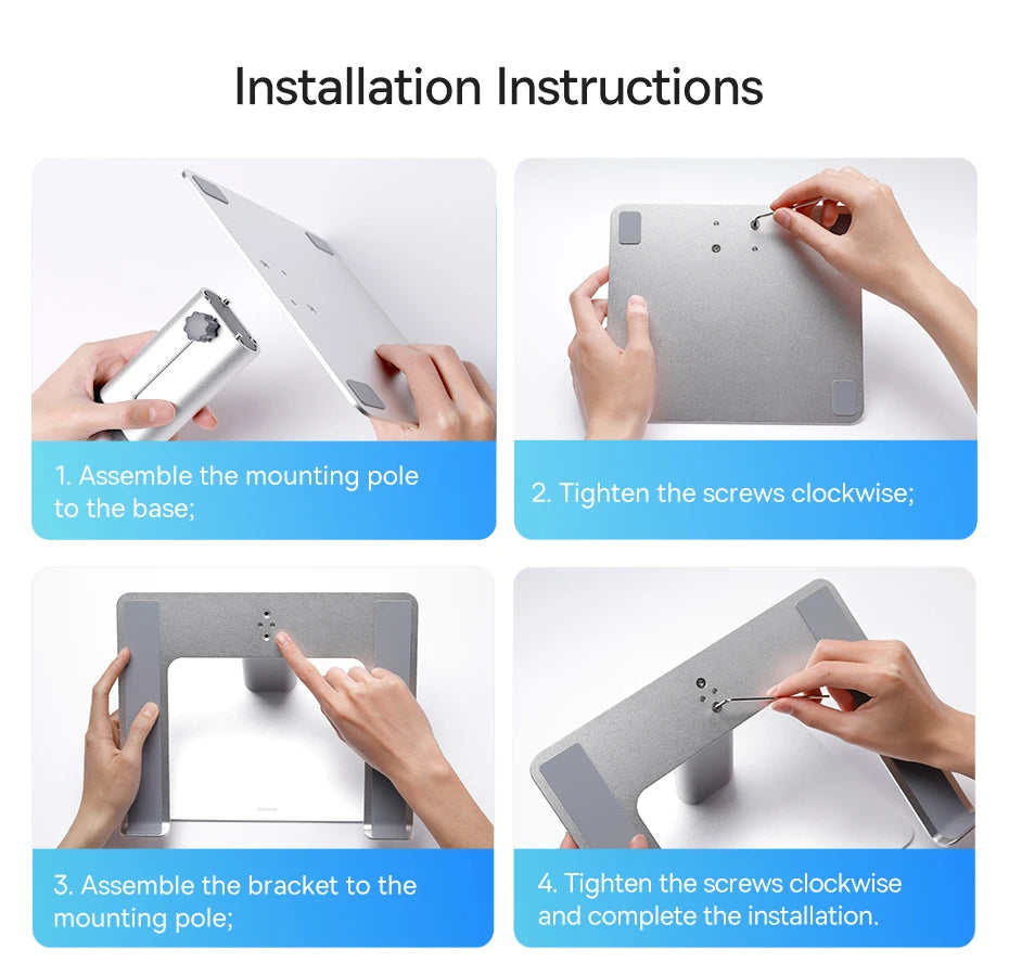 Podstawka Baseus do laptopa Macbook Air Pro, składana, aluminiowa, pionowa, skalowalna, regulowana