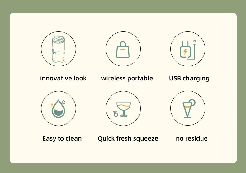 Nowa wielofunkcyjna wolnoobrotowa wyciskarka do soku pomarańczowego, przenośna, ładowana przez USB, separator soków, odpowiednia do świeżych owoców