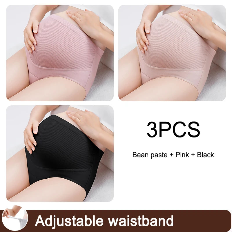 3 sztuki/zestaw bielizny damskiej z wysokim stanem i regulowanym paskiem, majtki ciążowe