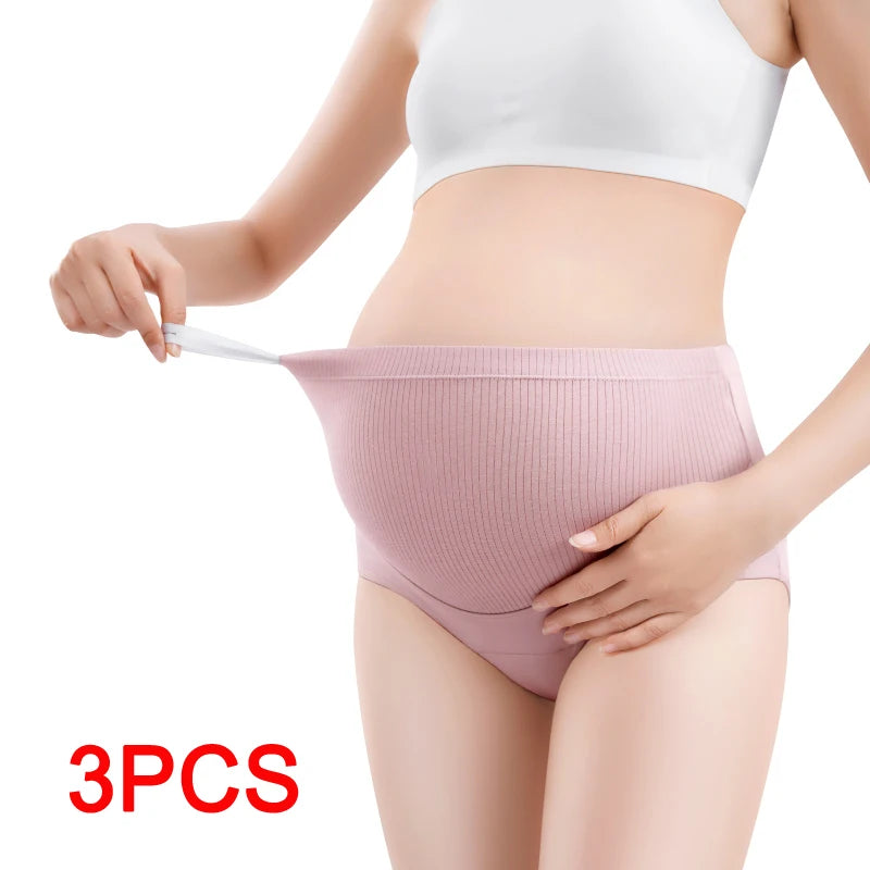 3 sztuki/zestaw bielizny damskiej z wysokim stanem i regulowanym paskiem, majtki ciążowe