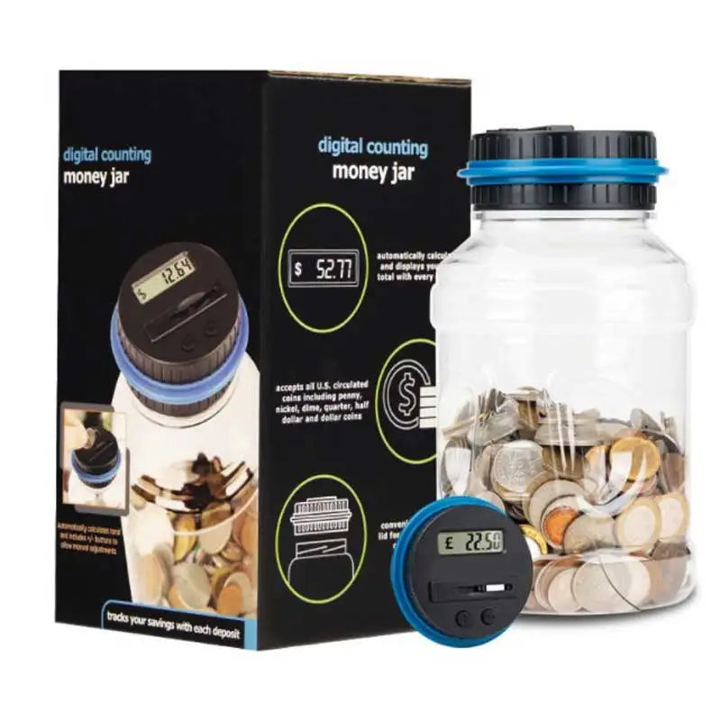 Elektroniczna skarbonka z licznikiem monet - cyfrowy wyświetlacz LCD