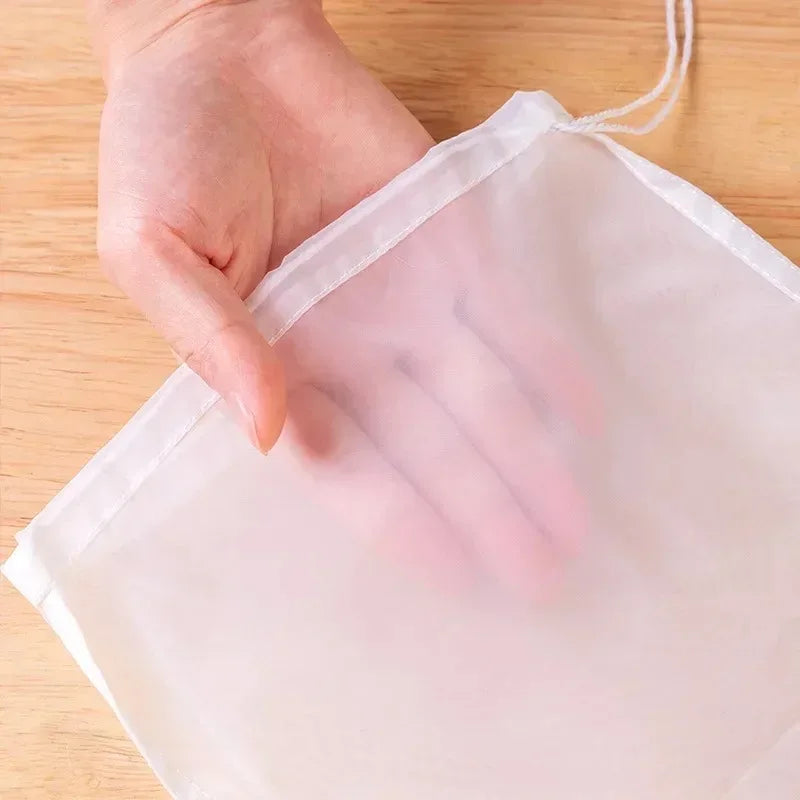 1/5 szt. wielokrotnego użytku woreczki na mleko orzechowe, sitka, niebielony nylonowy woreczek z gazy, filtr do jogurtu spożywczego, sitko kuchenne o drobnych oczkach