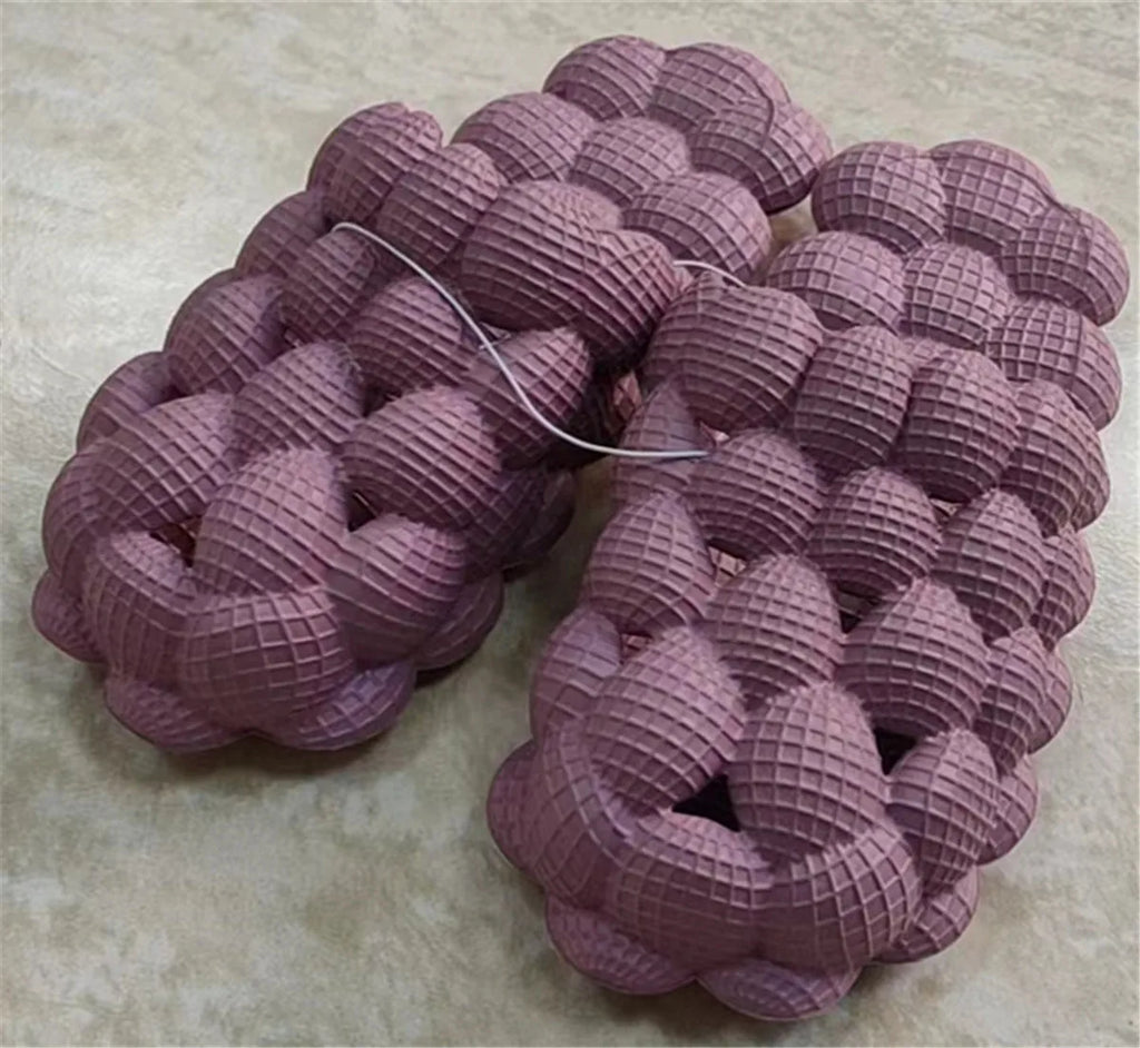 Damskie, męskie, miękkie kapcie bąbelkowe, domowe, plażowe, kapcie z podeszwą masującą, designerskie, domowe kapcie na wzór orzeszków ziemnych