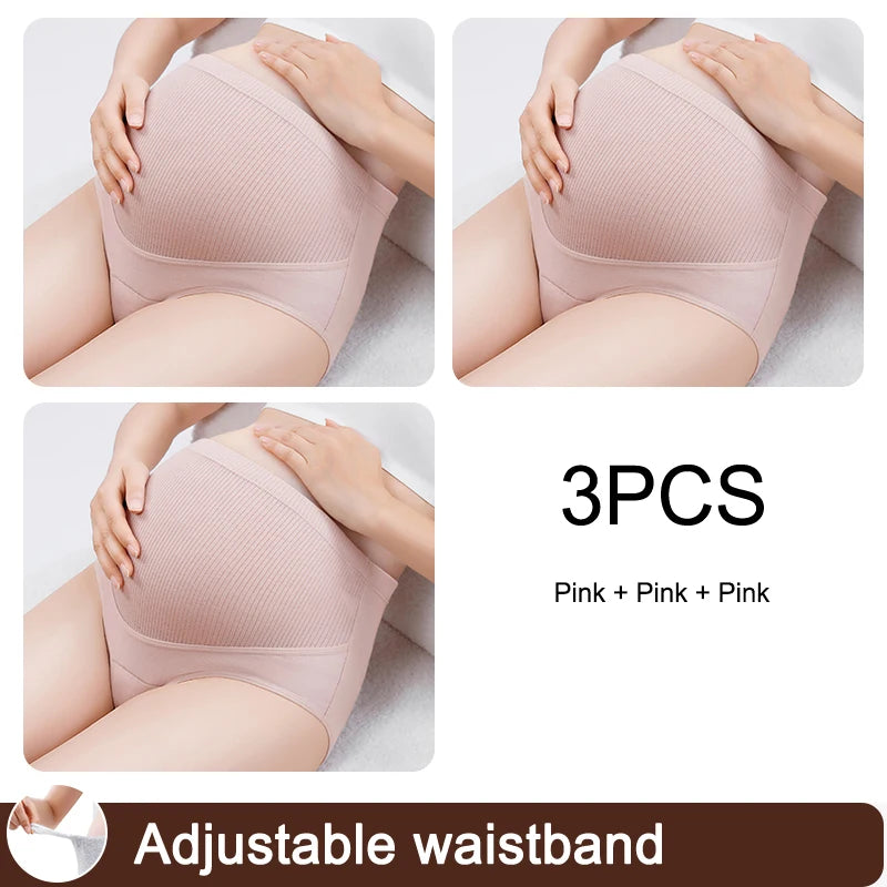 3 sztuki/zestaw bielizny damskiej z wysokim stanem i regulowanym paskiem, majtki ciążowe