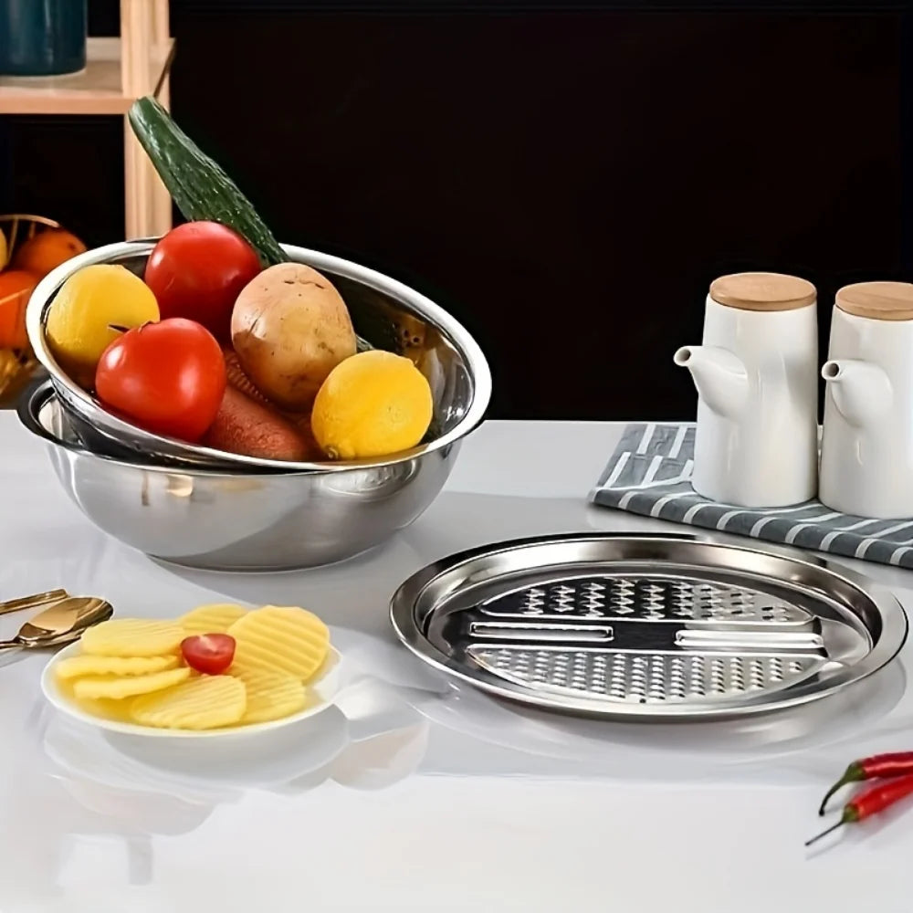 3-częściowy zestaw wielofunkcyjnych tarek kuchennych ze stali nierdzewnej