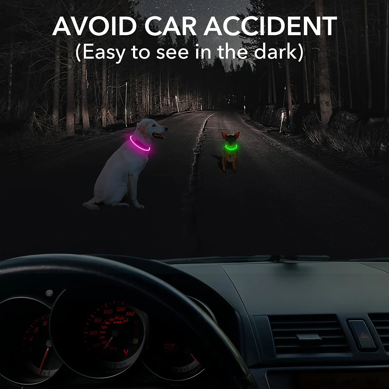 Obroża LED dla psa z możliwością ładowania USB