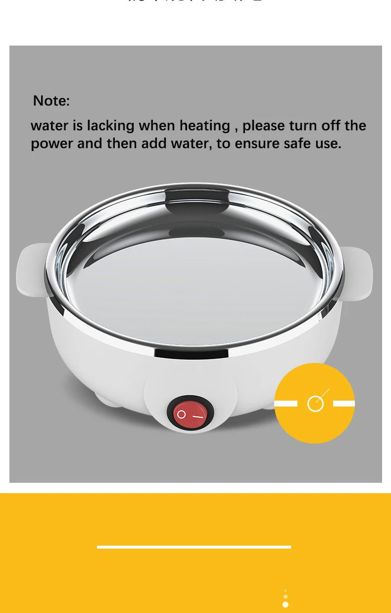 Elektryczny szybki wielofunkcyjny mini jajowar do jajek w koszulkach, jajecznicy, omletów, z automatycznym wyłączaniem