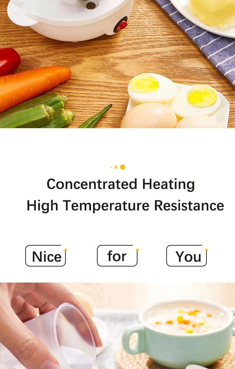 Elektryczny szybki wielofunkcyjny mini jajowar do jajek w koszulkach, jajecznicy, omletów, z automatycznym wyłączaniem