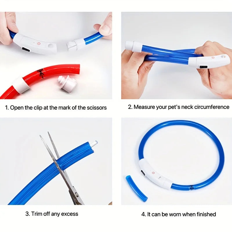 Obroża LED dla psa z możliwością ładowania USB