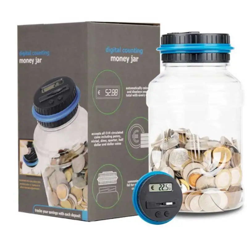 Elektroniczna skarbonka z licznikiem monet - cyfrowy wyświetlacz LCD