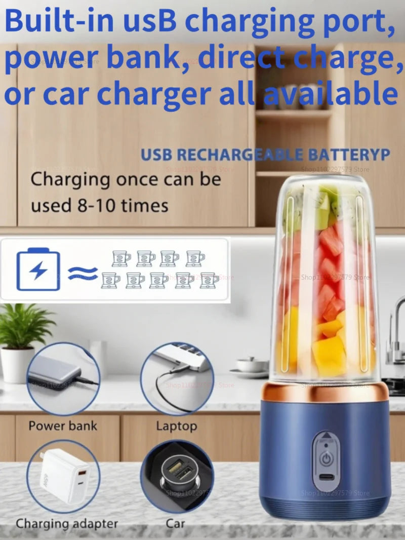 Przenośna elektryczny blender, wielofunkcyjny zportem USB, mikser do owoców, blender do koktajli mlecznych