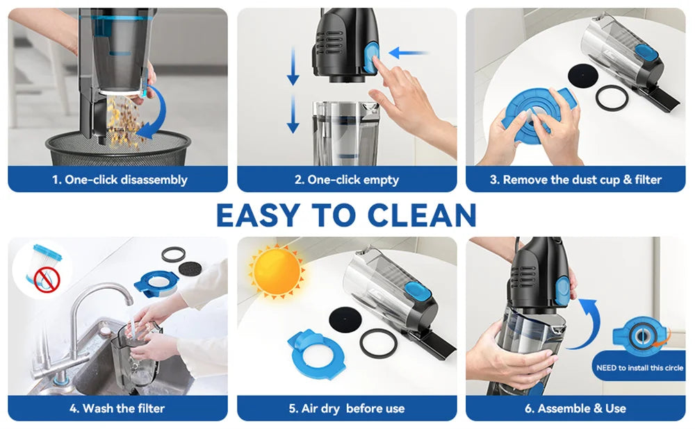 Odkurzacz przewodowy INSE R3S 16 kPa, 6 m, bardzo długi przewód, ręczny odkurzacz do czyszcze