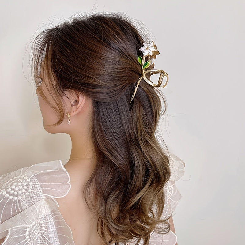 Metalowa spinka do włosów w kształcie kwiatka