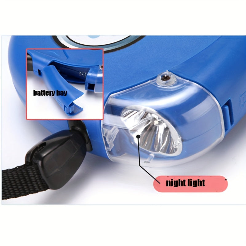 Zwijana smycz dla zwierząt z latarką, w zestawie worki na śmieci.